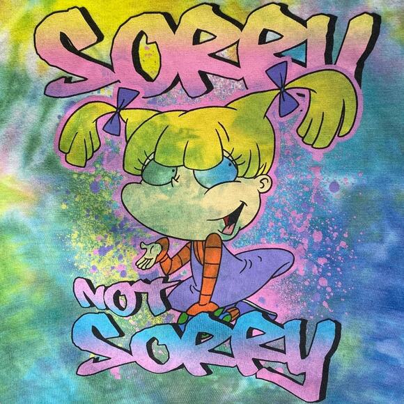 NICKELODEON The Rugrats: Angelica  "Sorry, Not Sorry," TyeDye Top Girls Size L - Picture 2 of 10
